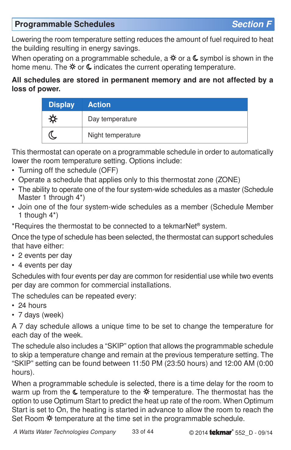 tekmar 552 Thermostat Installation User Manual | Page 33 / 44