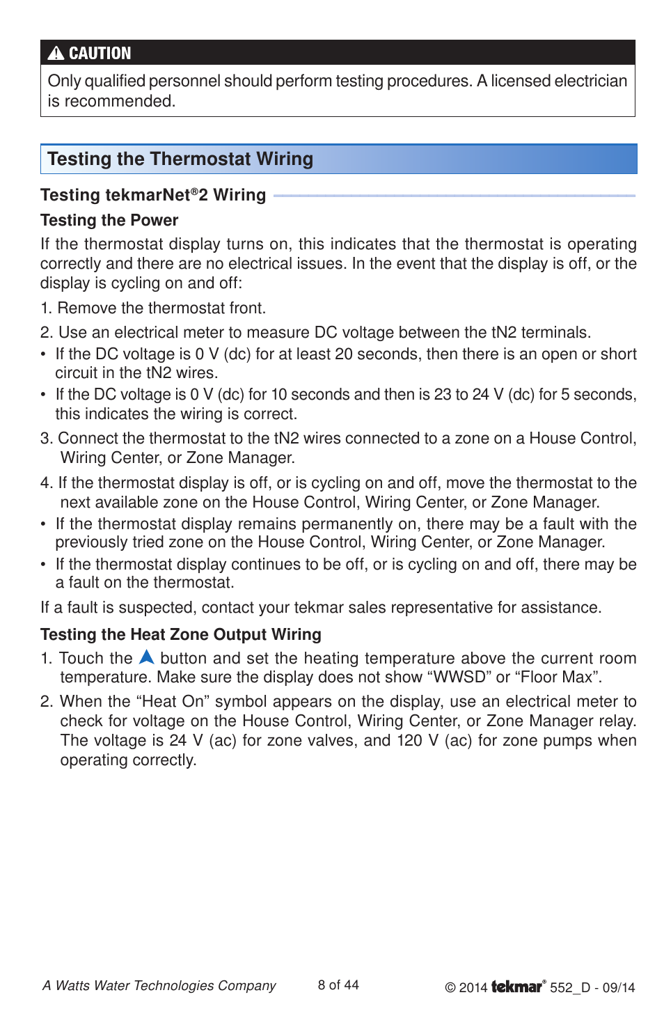 tekmar 552 Thermostat Installation User Manual | Page 8 / 44