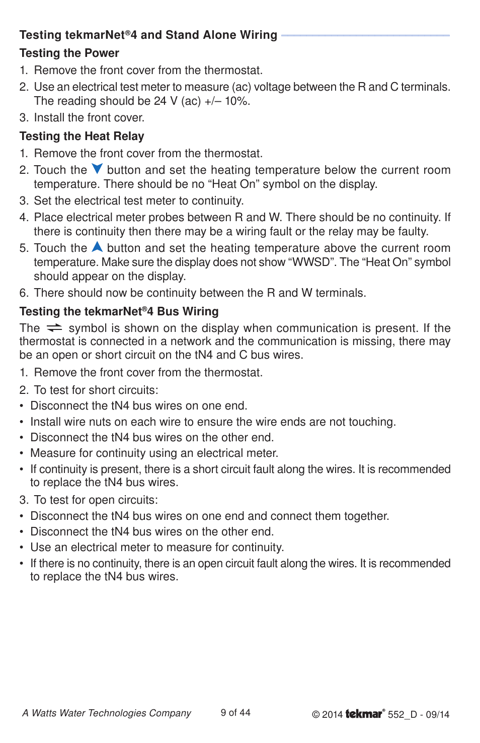 tekmar 552 Thermostat Installation User Manual | Page 9 / 44
