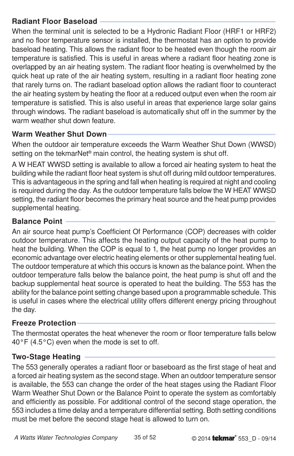 tekmar 553 Thermostat Installation User Manual | Page 35 / 52
