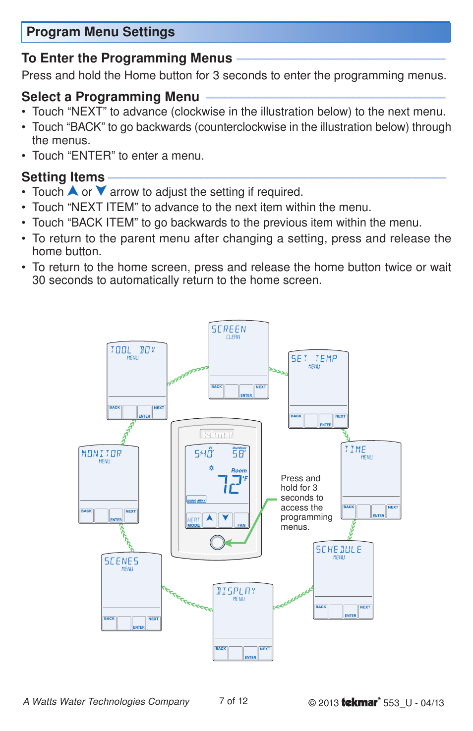 tekmar 553 Thermostat User Manuals User Manual | Page 7 / 12