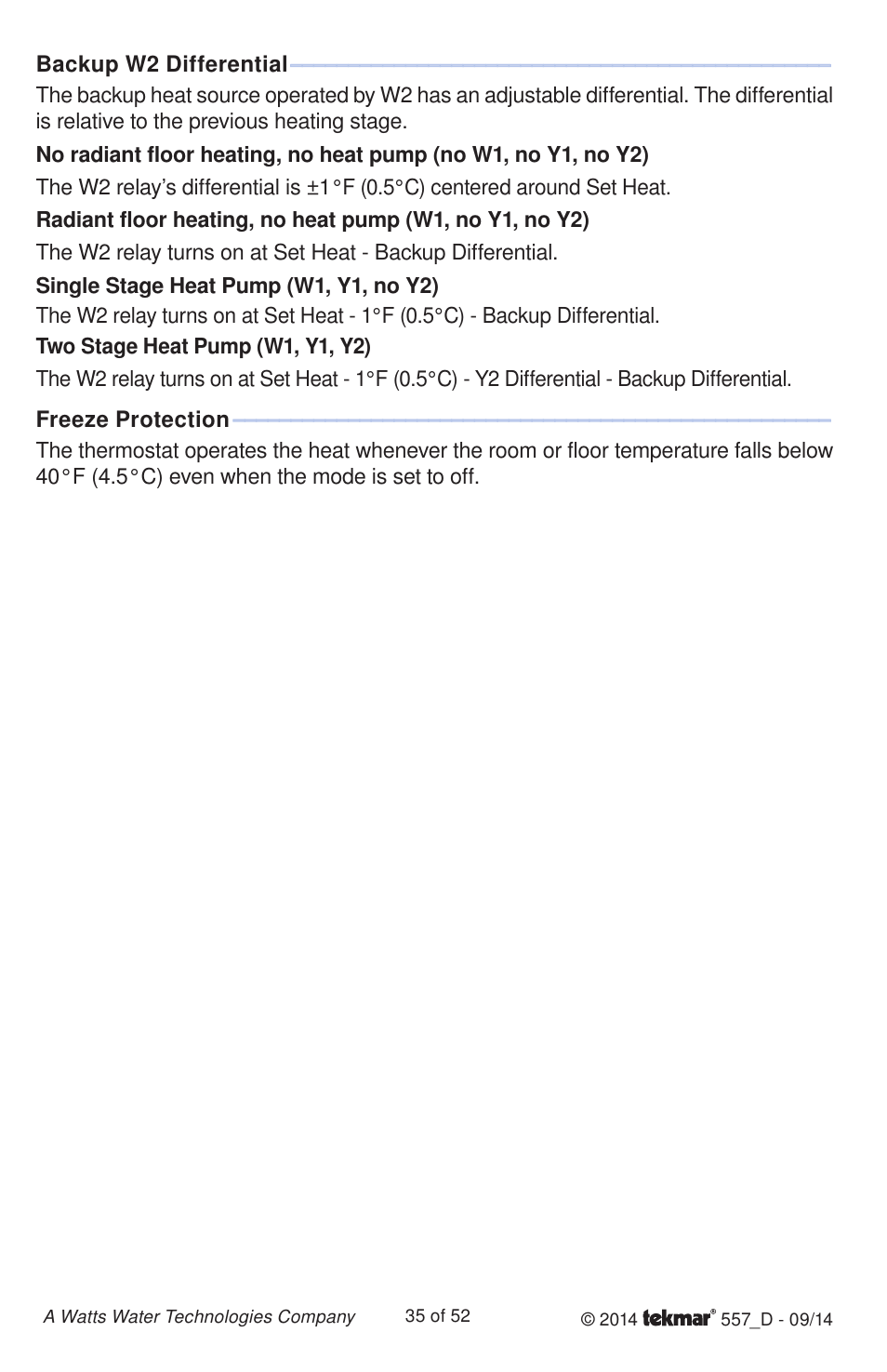 tekmar 557 Thermostat Installation User Manual | Page 35 / 52