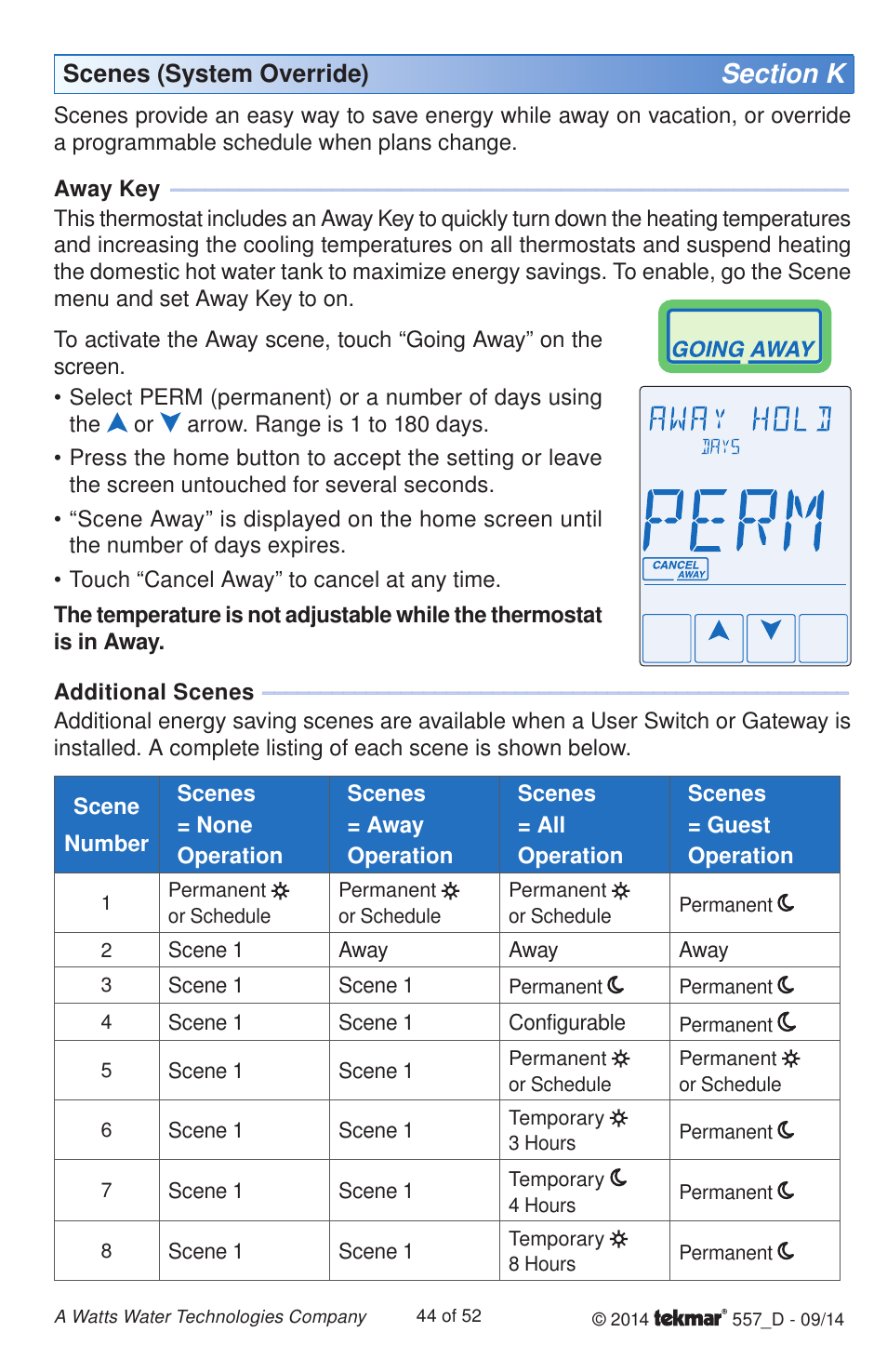 tekmar 557 Thermostat Installation User Manual | Page 44 / 52