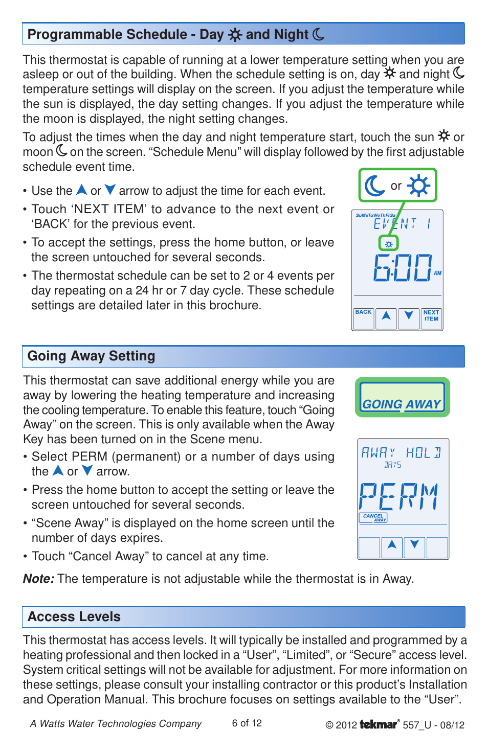 tekmar 557 Thermostat User Manuals User Manual | Page 6 / 12