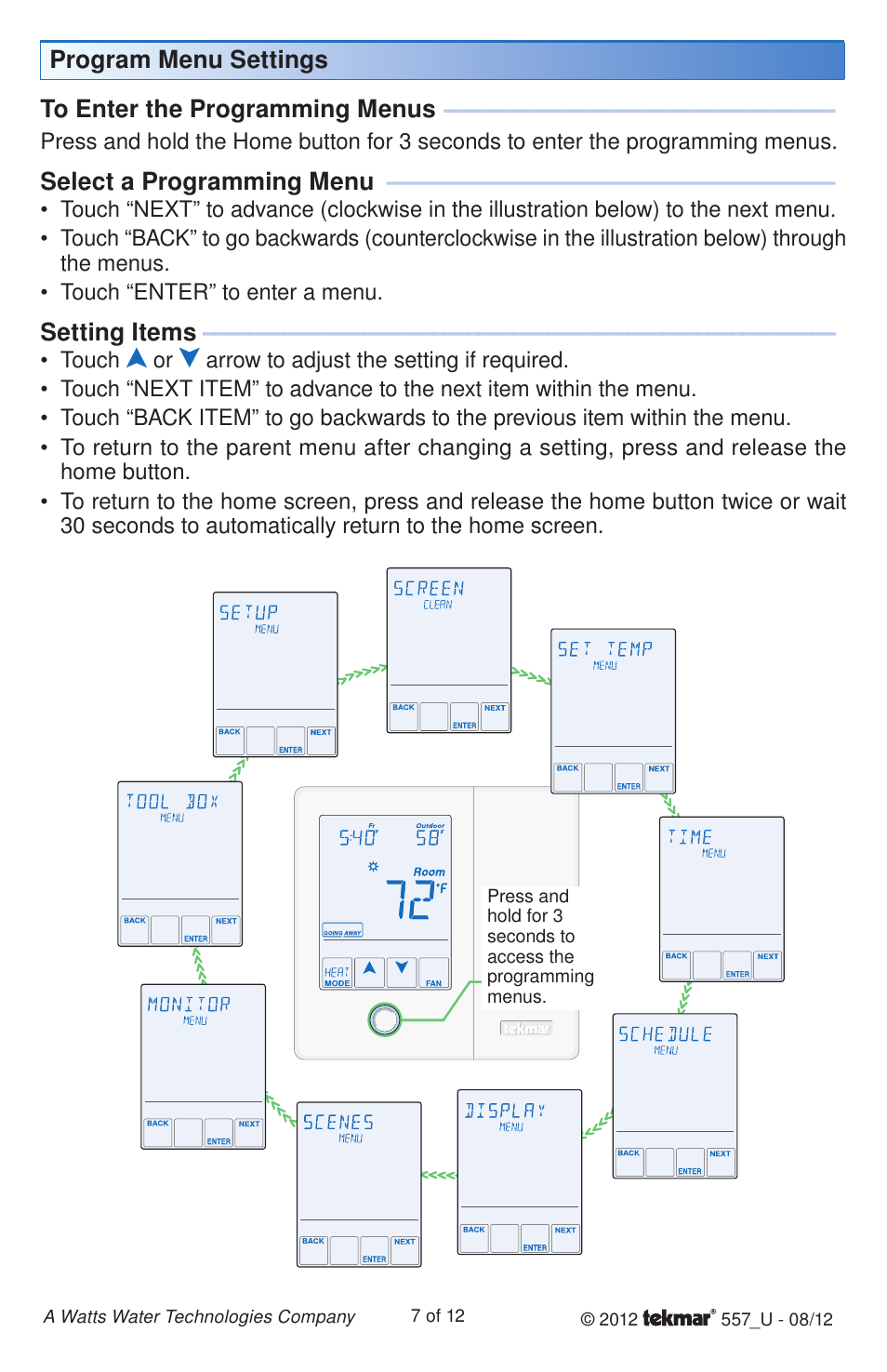 tekmar 557 Thermostat User Manuals User Manual | Page 7 / 12