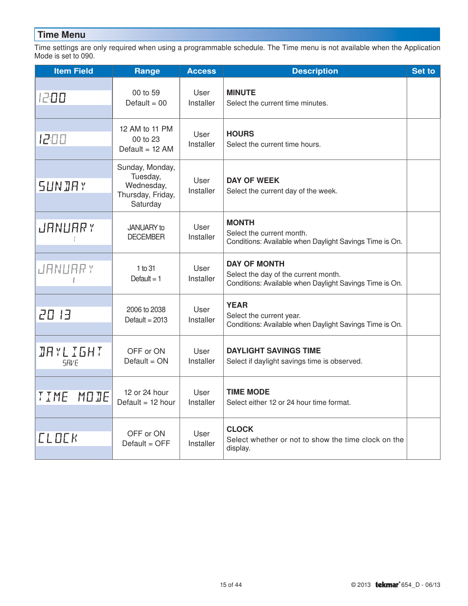 tekmar 654 Snow Melting Control Installation User Manual | Page 15 / 44