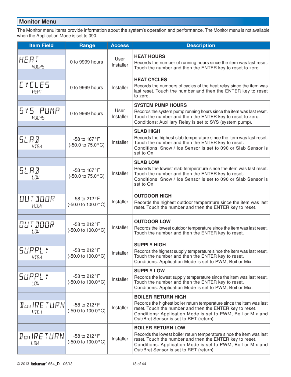 tekmar 654 Snow Melting Control Installation User Manual | Page 18 / 44