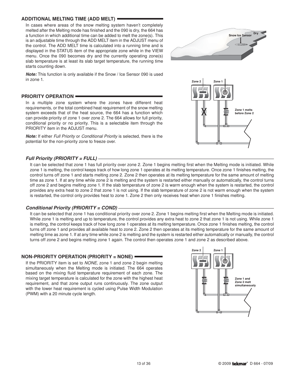 tekmar 664 Snow Detector & Melting Control Installation User Manual | Page 13 / 36