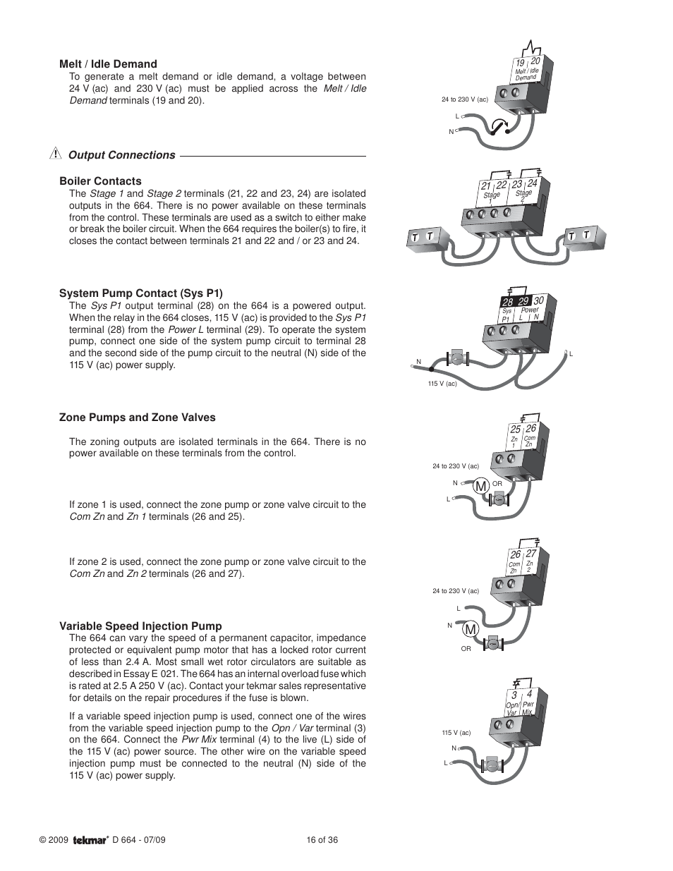 tekmar 664 Snow Detector & Melting Control Installation User Manual | Page 16 / 36