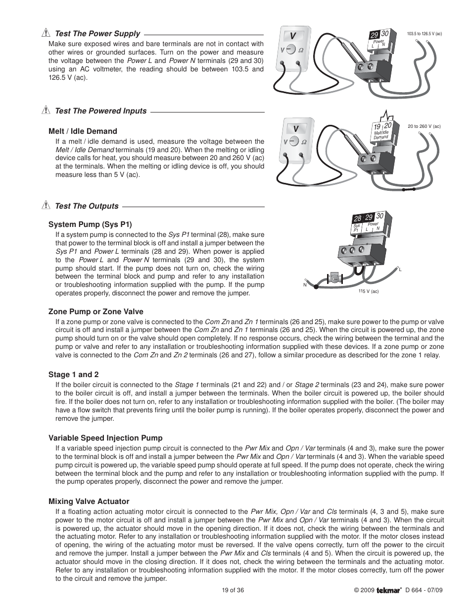 tekmar 664 Snow Detector & Melting Control Installation User Manual | Page 19 / 36