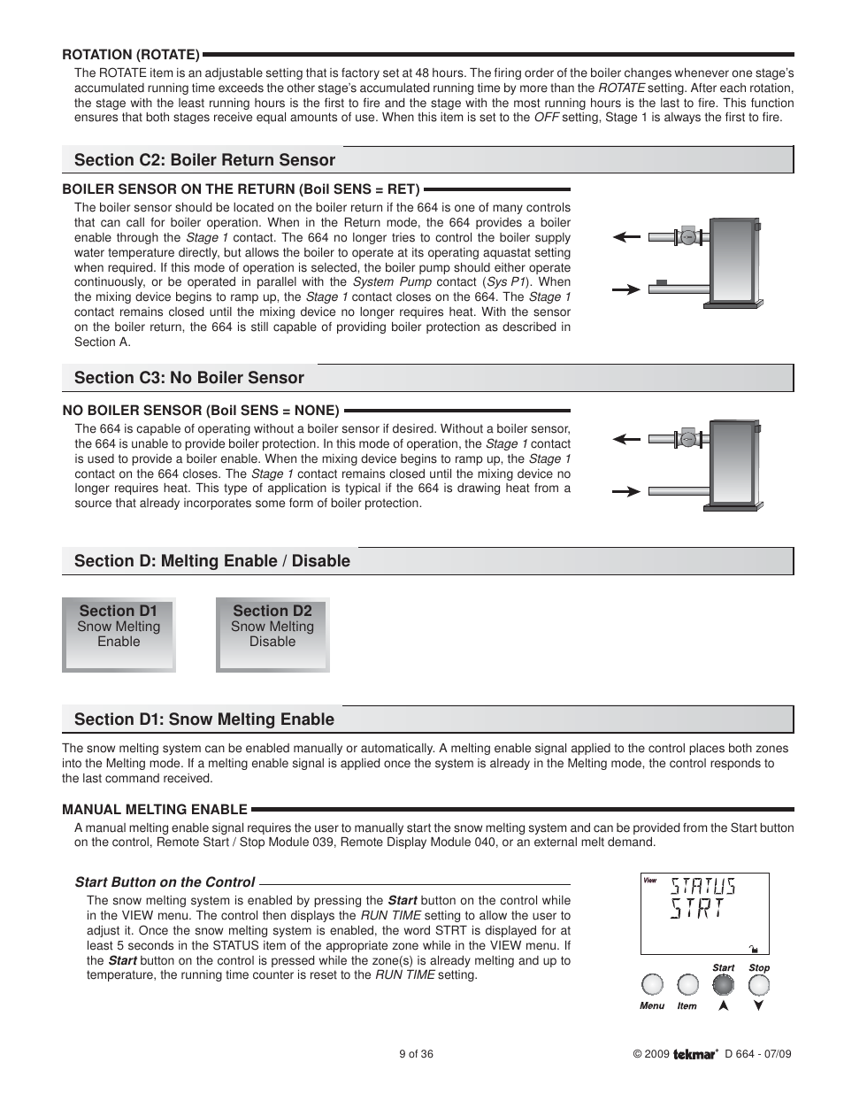 tekmar 664 Snow Detector & Melting Control Installation User Manual | Page 9 / 36