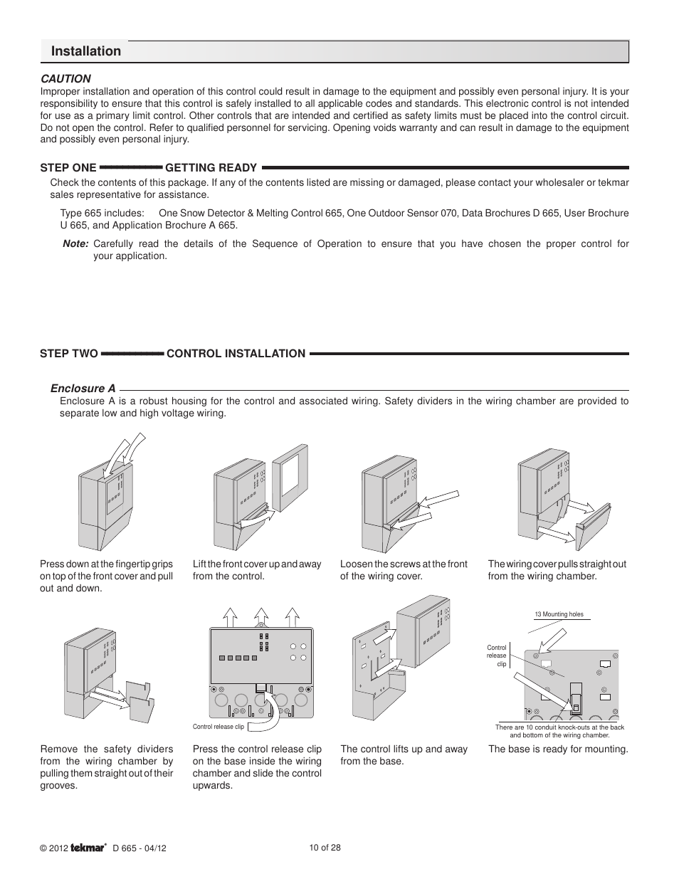 tekmar 665 Snow Detector & Melting Control Installation User Manual | Page 10 / 28
