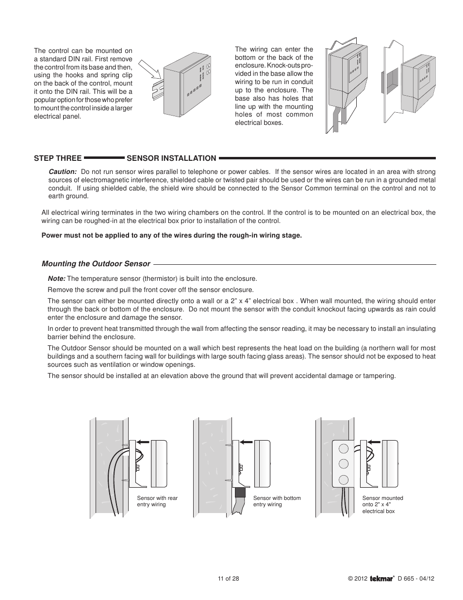 tekmar 665 Snow Detector & Melting Control Installation User Manual | Page 11 / 28