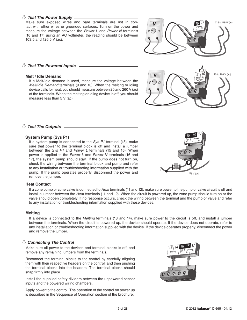 tekmar 665 Snow Detector & Melting Control Installation User Manual | Page 15 / 28