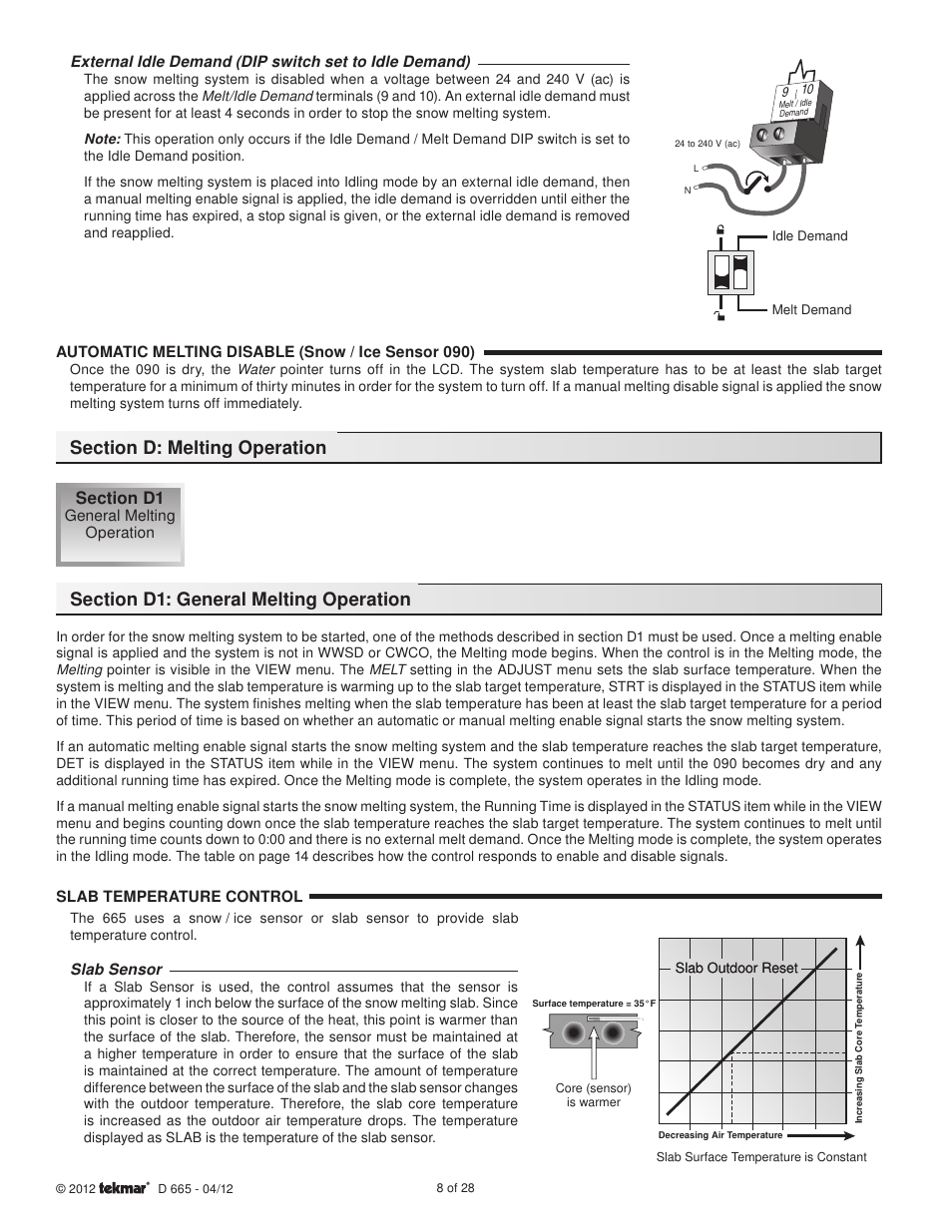 tekmar 665 Snow Detector & Melting Control Installation User Manual | Page 8 / 28