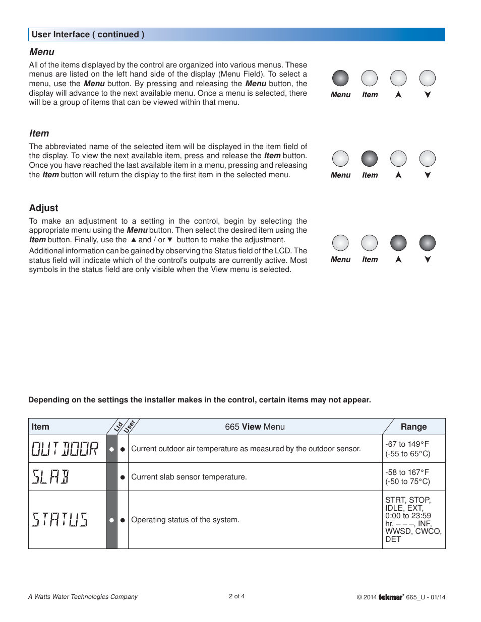 tekmar 665 Snow Detector & Melting Control User Manuals User Manual | Page 2 / 4