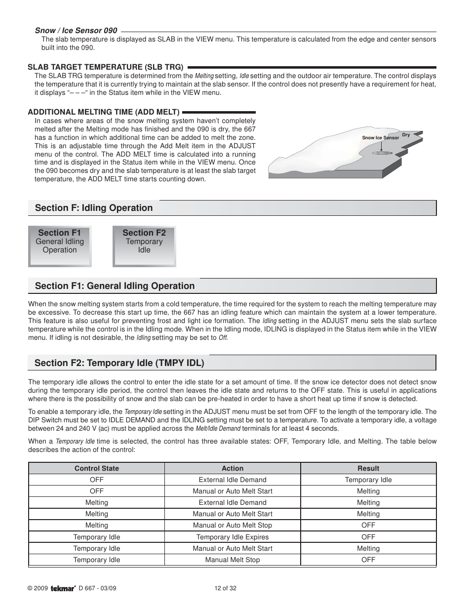 tekmar 667 Snow Detector & Melting Control Installation User Manual | Page 12 / 32