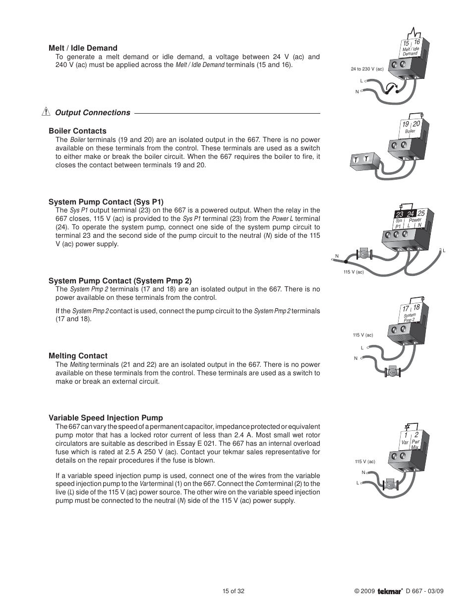 tekmar 667 Snow Detector & Melting Control Installation User Manual | Page 15 / 32