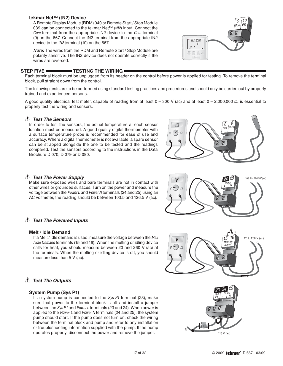 tekmar 667 Snow Detector & Melting Control Installation User Manual | Page 17 / 32
