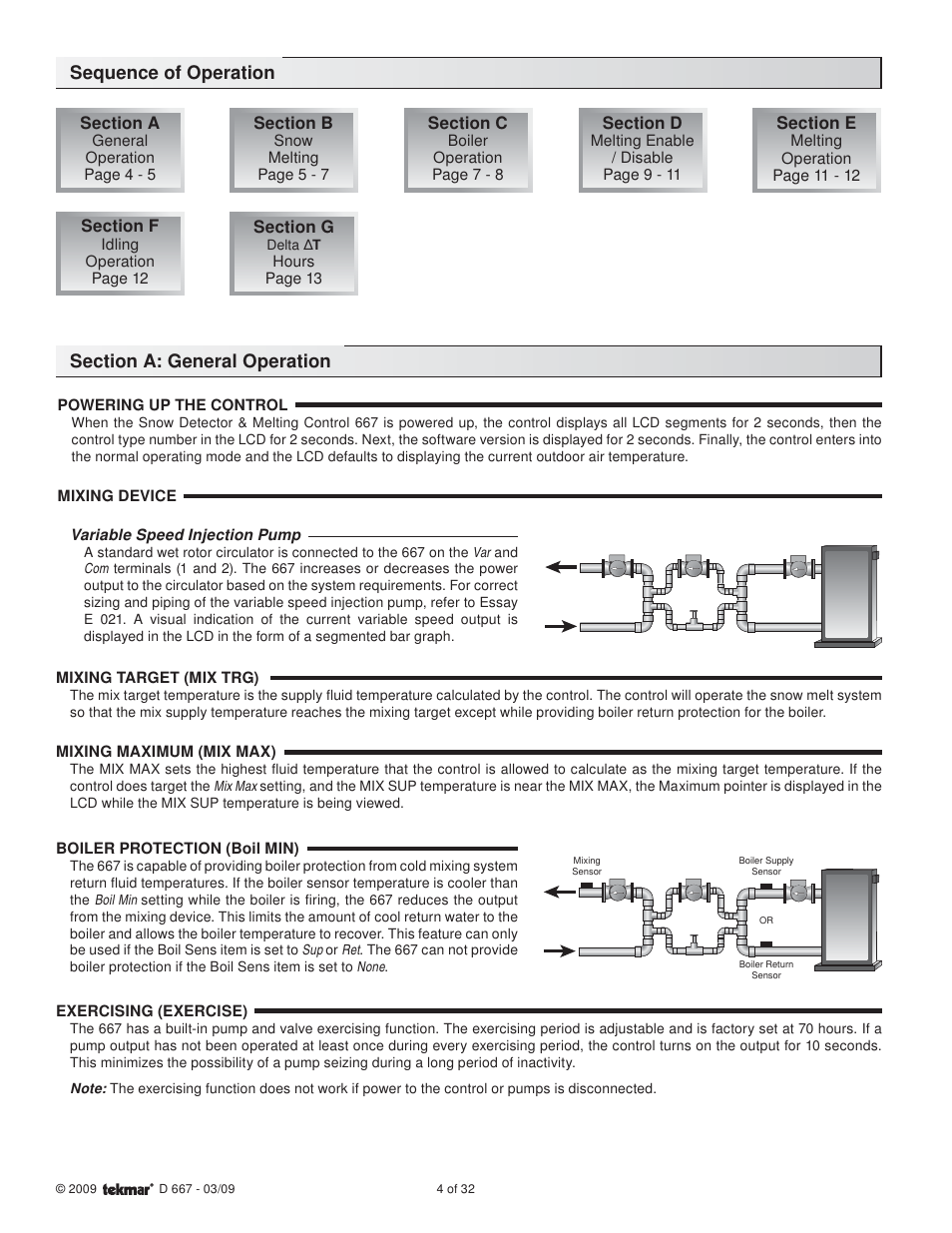 Sequence of operation | tekmar 667 Snow Detector & Melting Control Installation User Manual | Page 4 / 32