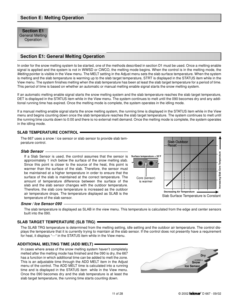 tekmar 667 Snow Detector & Melting Control User Manual | Page 11 / 28