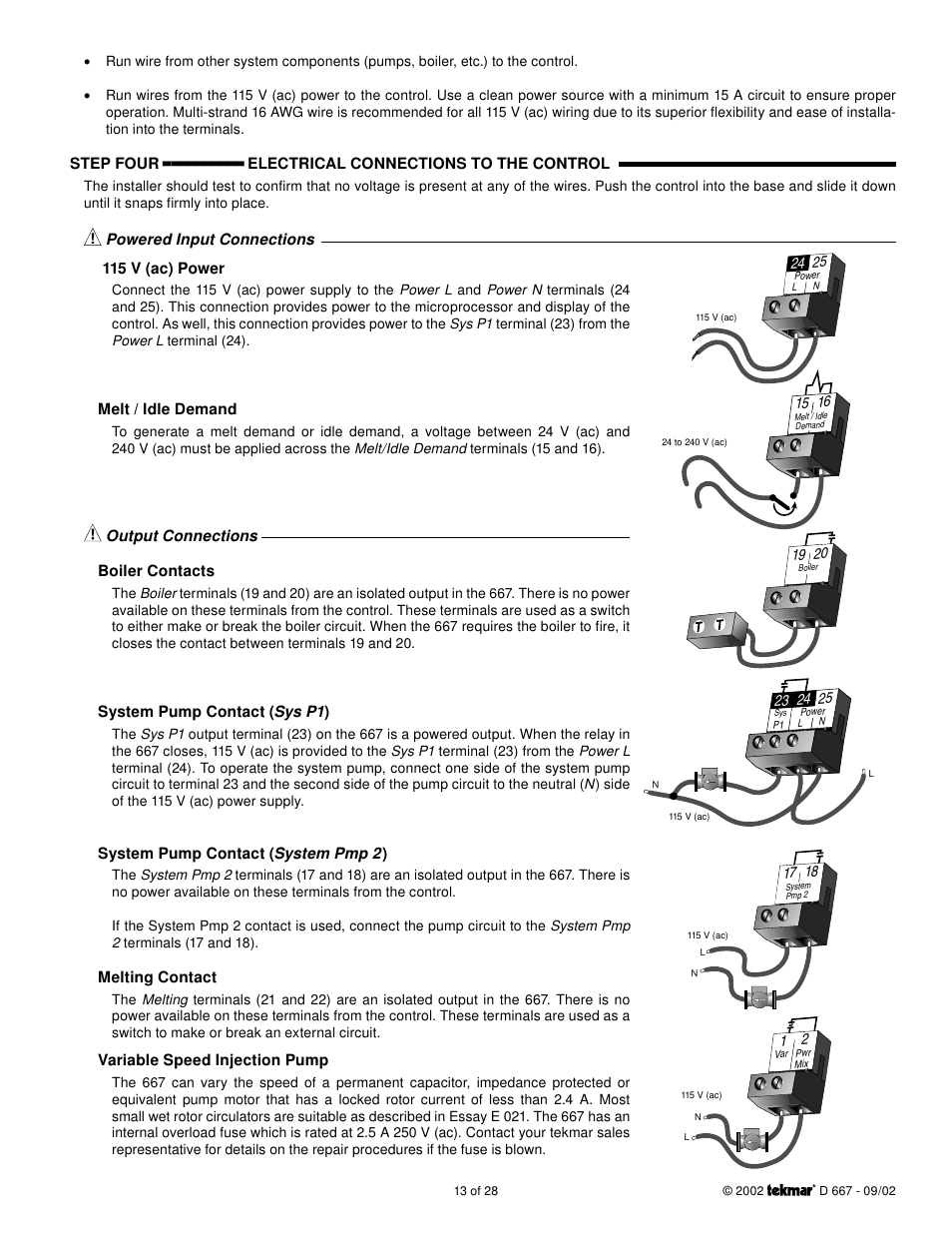 tekmar 667 Snow Detector & Melting Control User Manual | Page 13 / 28