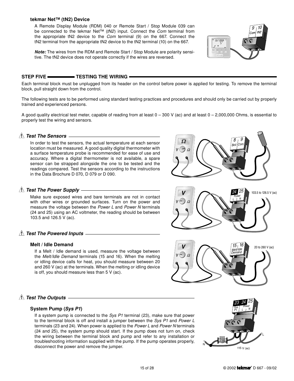 tekmar 667 Snow Detector & Melting Control User Manual | Page 15 / 28