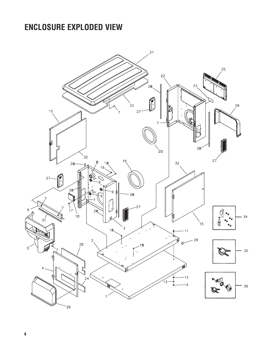 Enclosure exploded view | Briggs & Stratton 40265 User Manual | Page 4 / 7