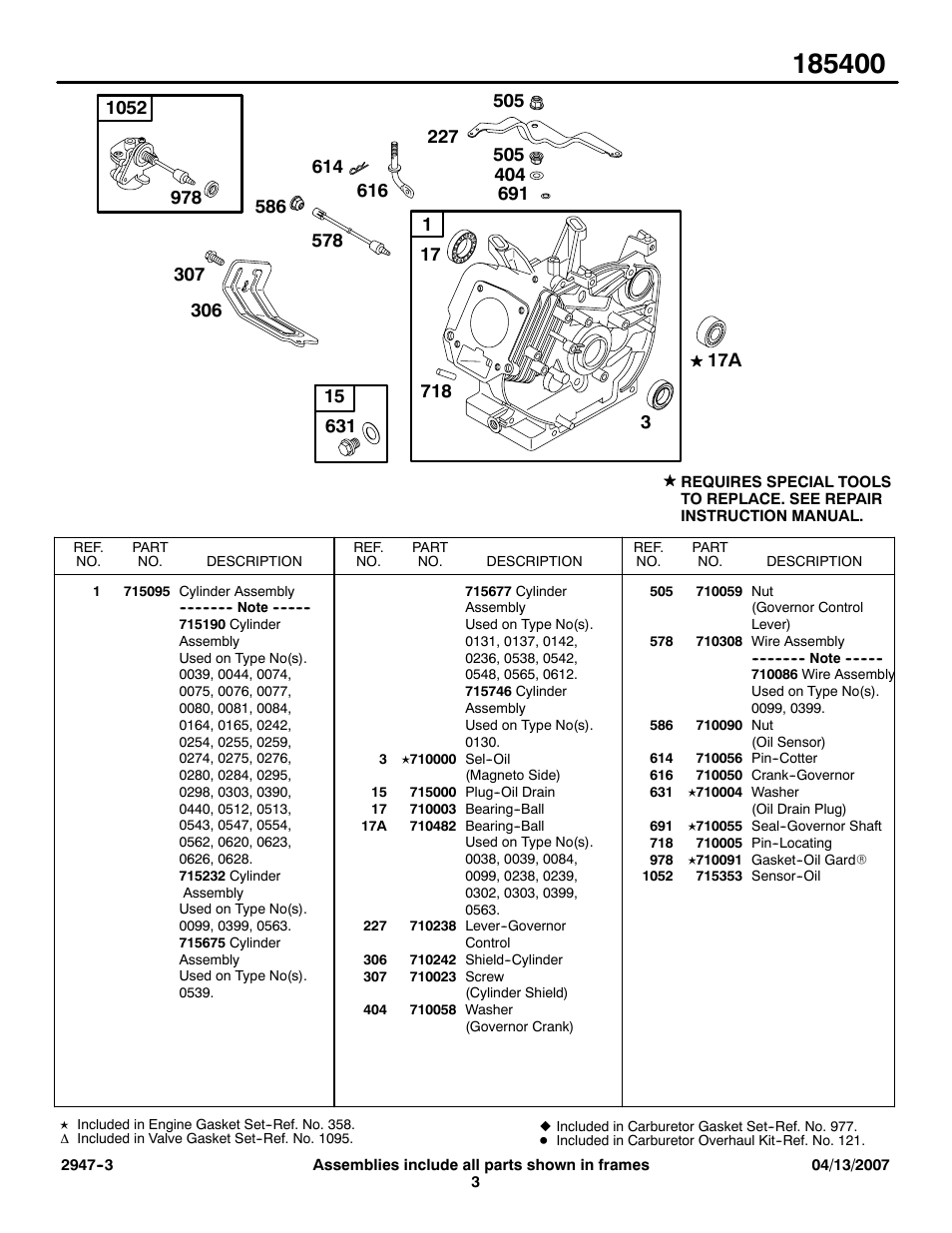 Briggs & Stratton 185400 User Manual | Page 3 / 34