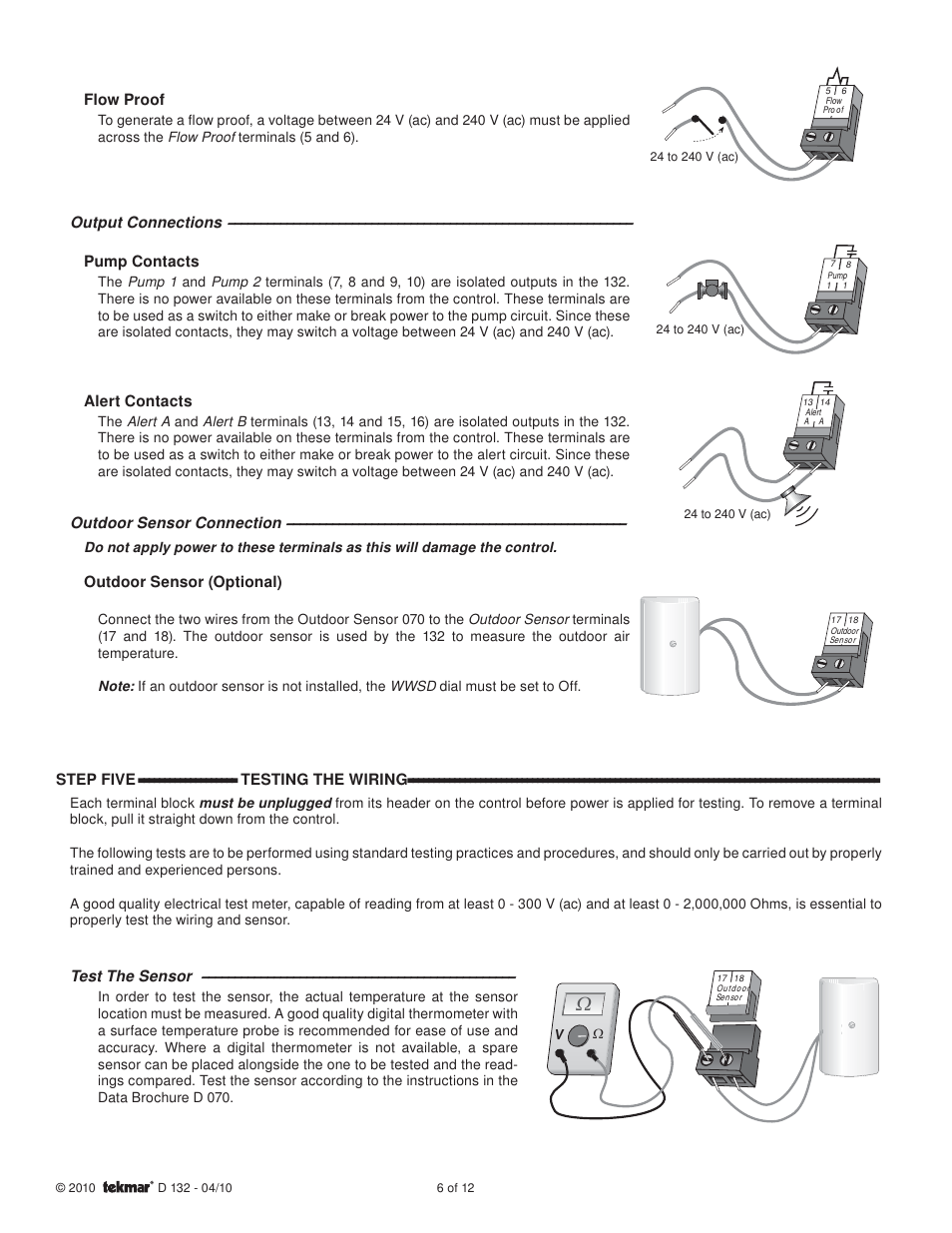 tekmar 132 Pump Sequencer User Manual | Page 6 / 12