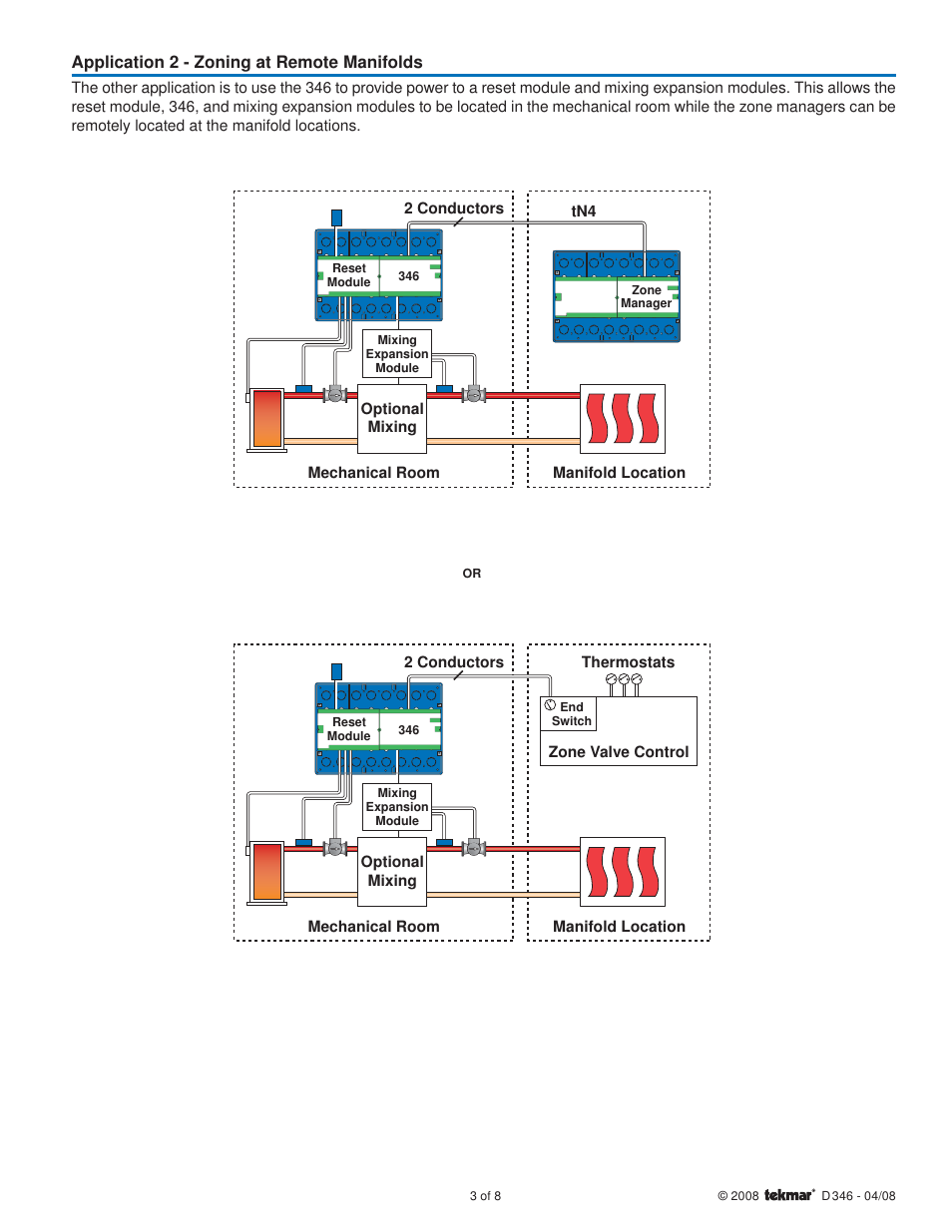 Application 2 - zoning at remote manifolds | tekmar 346 Power Manager User Manual | Page 3 / 8