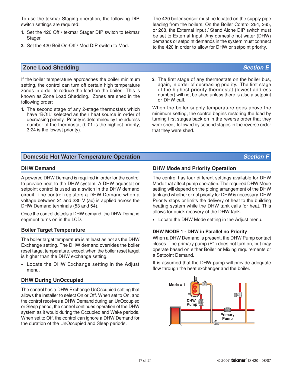 tekmar 420 Boiler Reset Module User Manual | Page 17 / 24