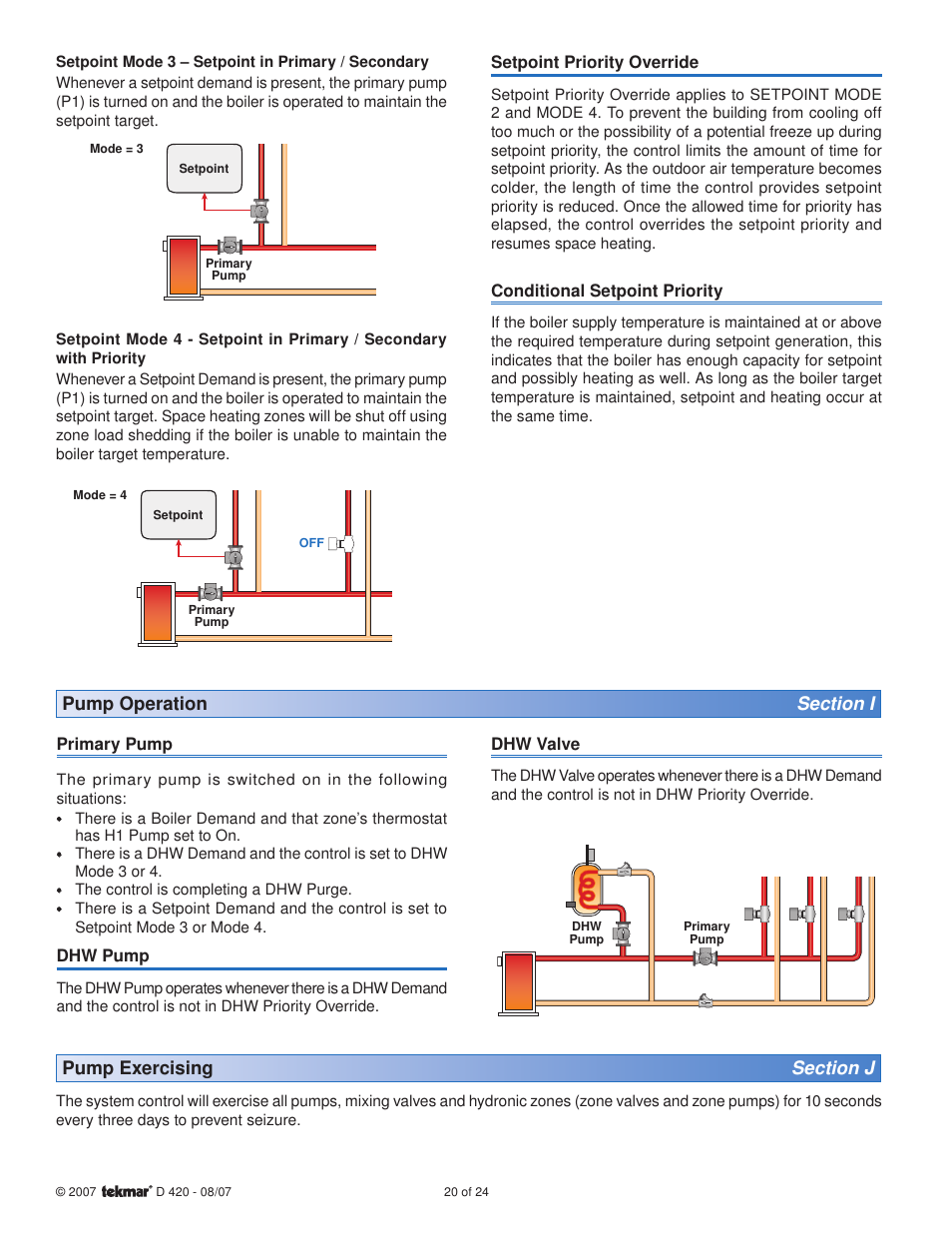 tekmar 420 Boiler Reset Module User Manual | Page 20 / 24