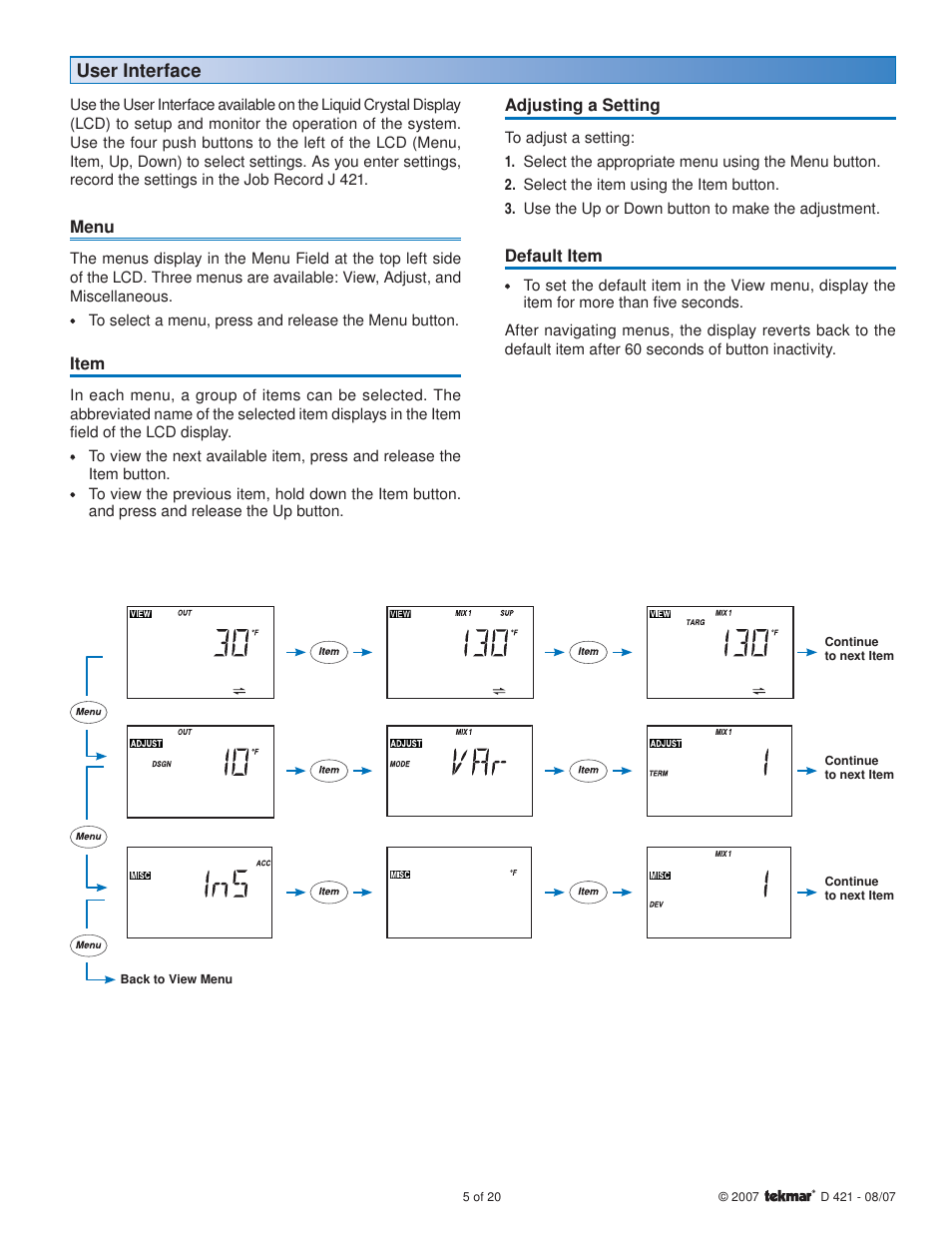 tekmar 421 Mixing Reset Module User Manual | Page 5 / 20