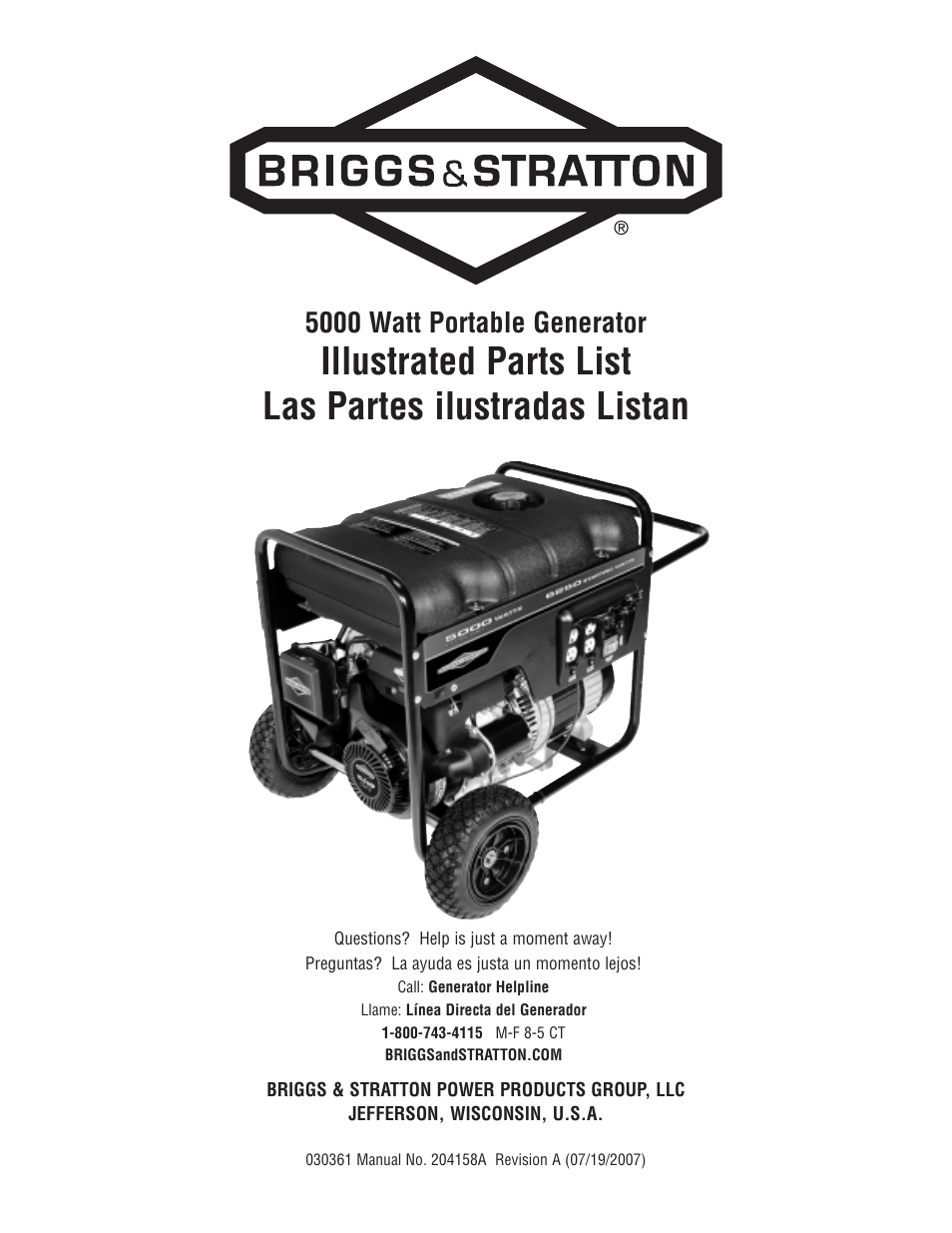 Briggs & Stratton 30361 User Manual | 6 pages