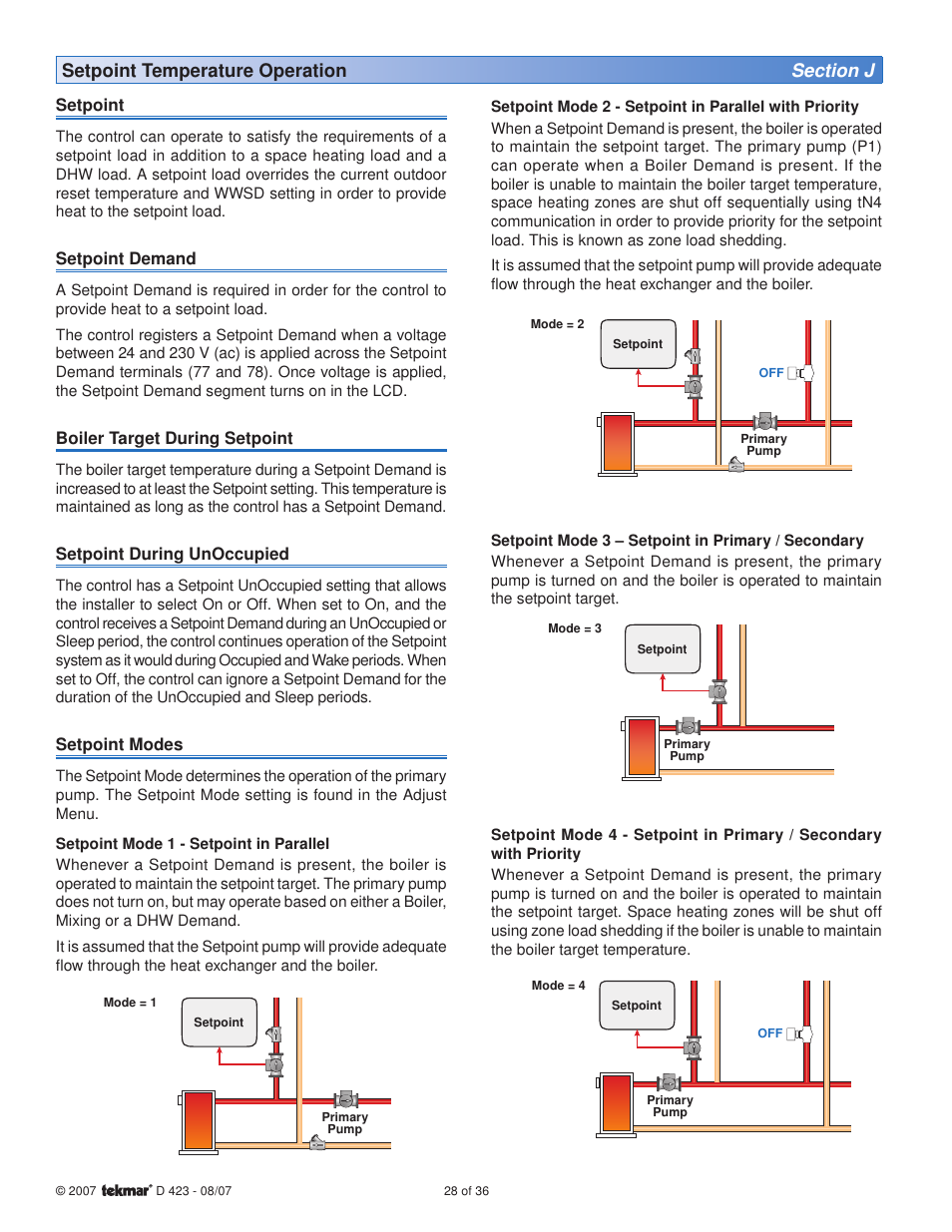 tekmar 423 Universal Reset Module User Manual | Page 28 / 36