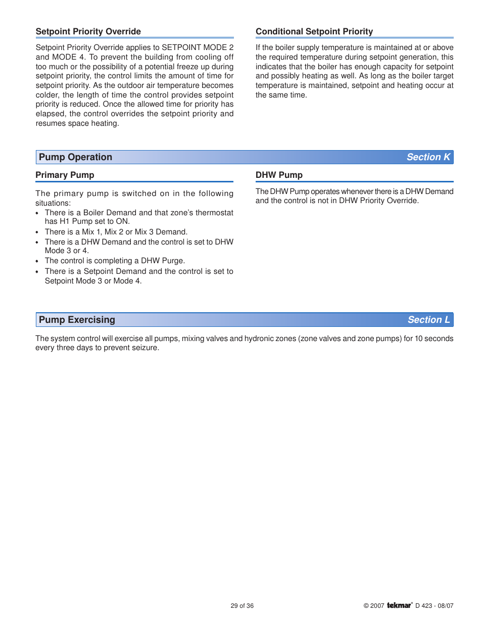 tekmar 423 Universal Reset Module User Manual | Page 29 / 36