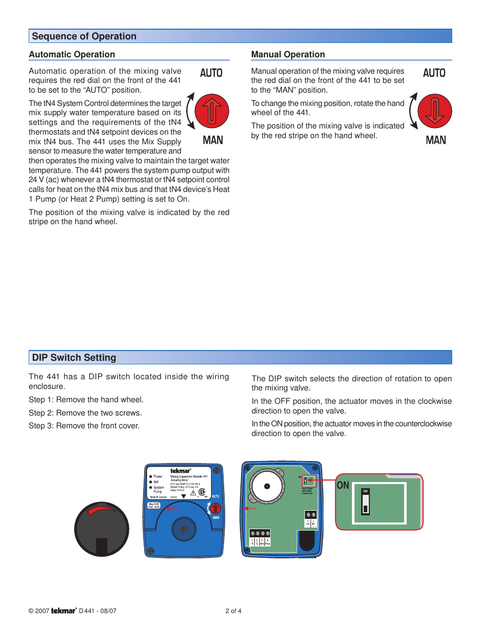 tekmar 441 Mixing Expansion Module User Manual | Page 2 / 4