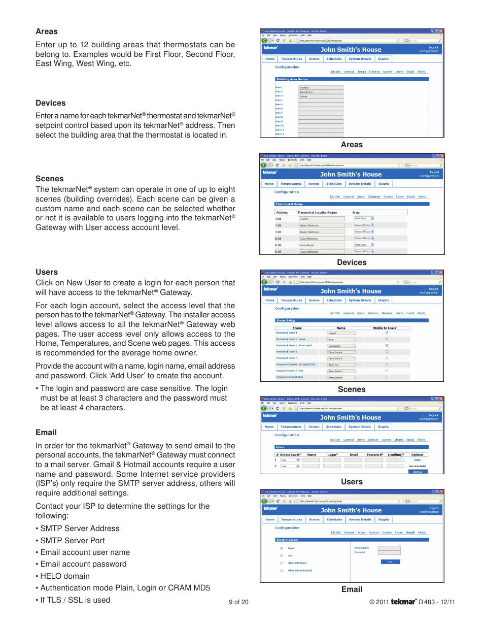 tekmar 483 tN4 Gateway User Manual | Page 9 / 20