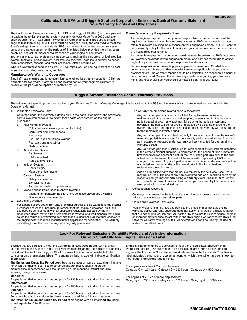 Briggs & Stratton I/C INTEC PRO 83100 User Manual | Page 10 / 84