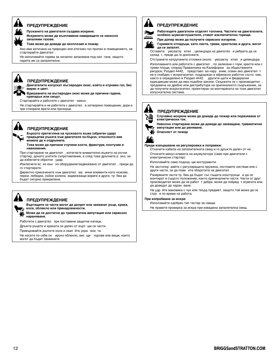 Briggs & Stratton I/C INTEC PRO 83100 User Manual | Page 12 / 84