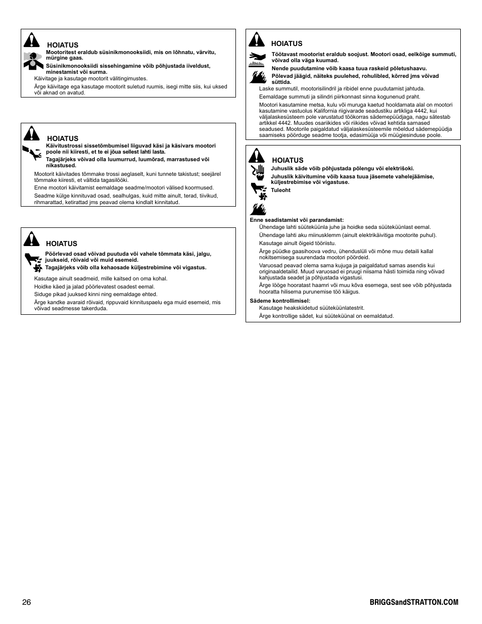 Briggs & Stratton I/C INTEC PRO 83100 User Manual | Page 26 / 84