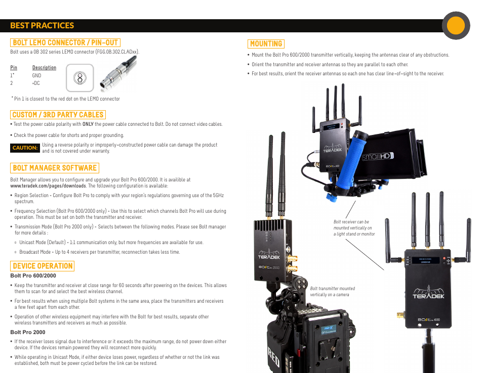 Teradek Bolt Pro 600 User Manual | Page 2 / 2