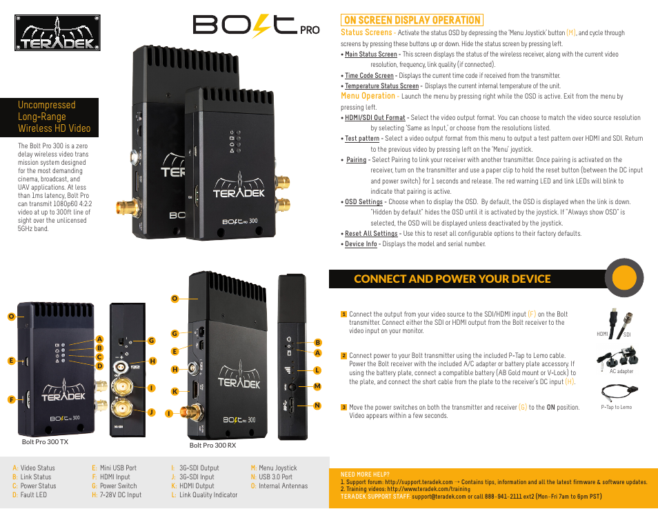 Teradek Bolt Pro 300 User Manual | 2 pages