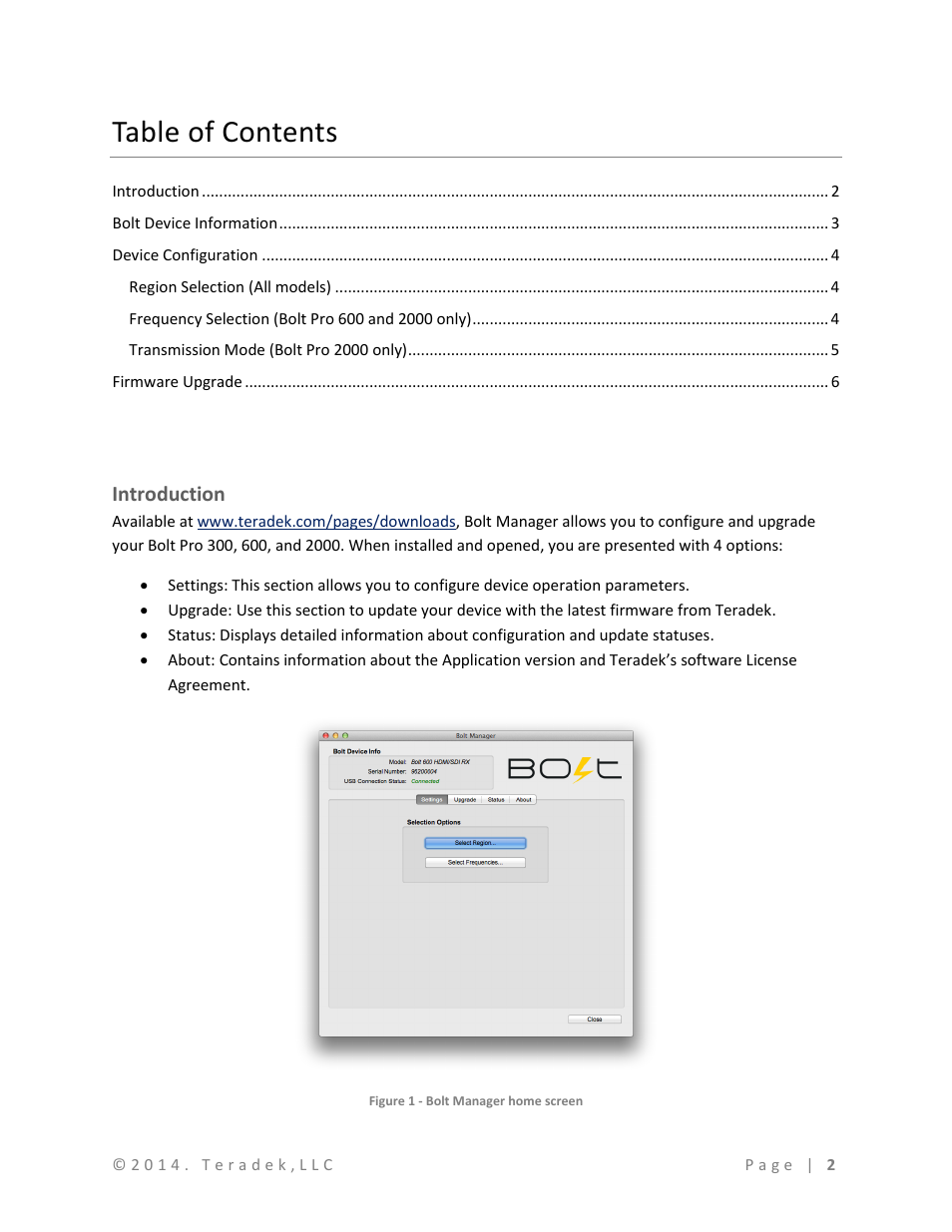 Teradek Bolt Manager Software User Manual | Page 2 / 6