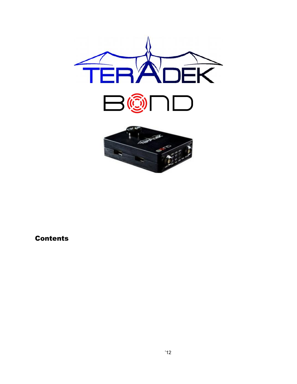 Teradek Bond User Manual | 13 pages