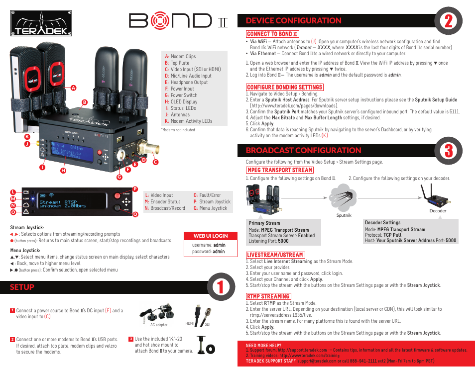 Teradek Bond II User Manual | 2 pages