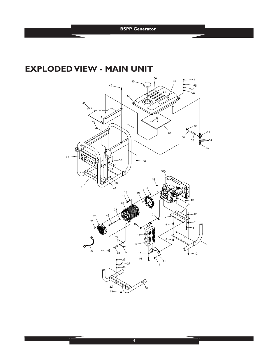 Exploded view - main unit | Briggs & Stratton 1933 User Manual | Page 4 / 8