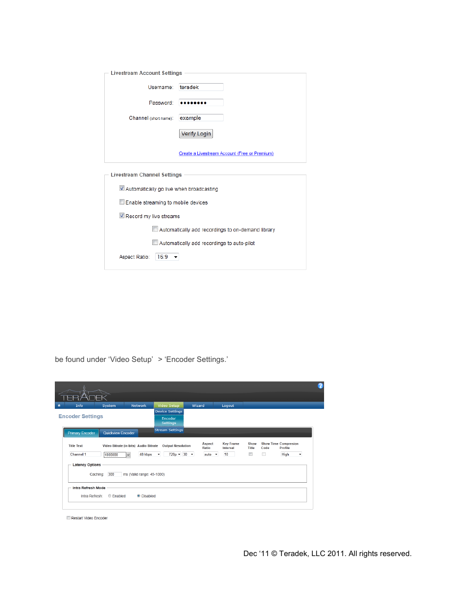 Encoder controls, 18, f | Teradek Cube Reference Guide User Manual | Page 18 / 40