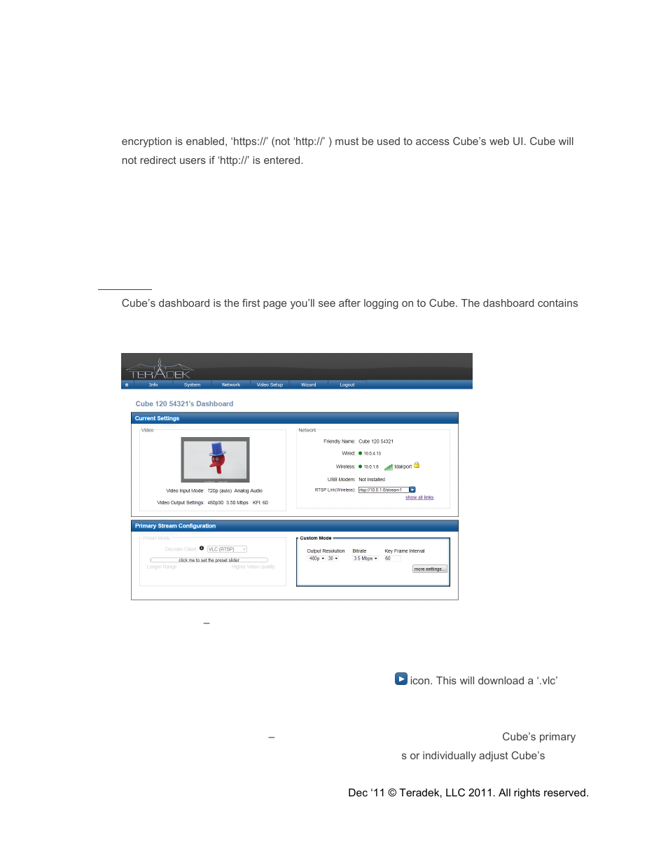 Dashboard, E 23) | Teradek Cube Reference Guide User Manual | Page 23 / 40
